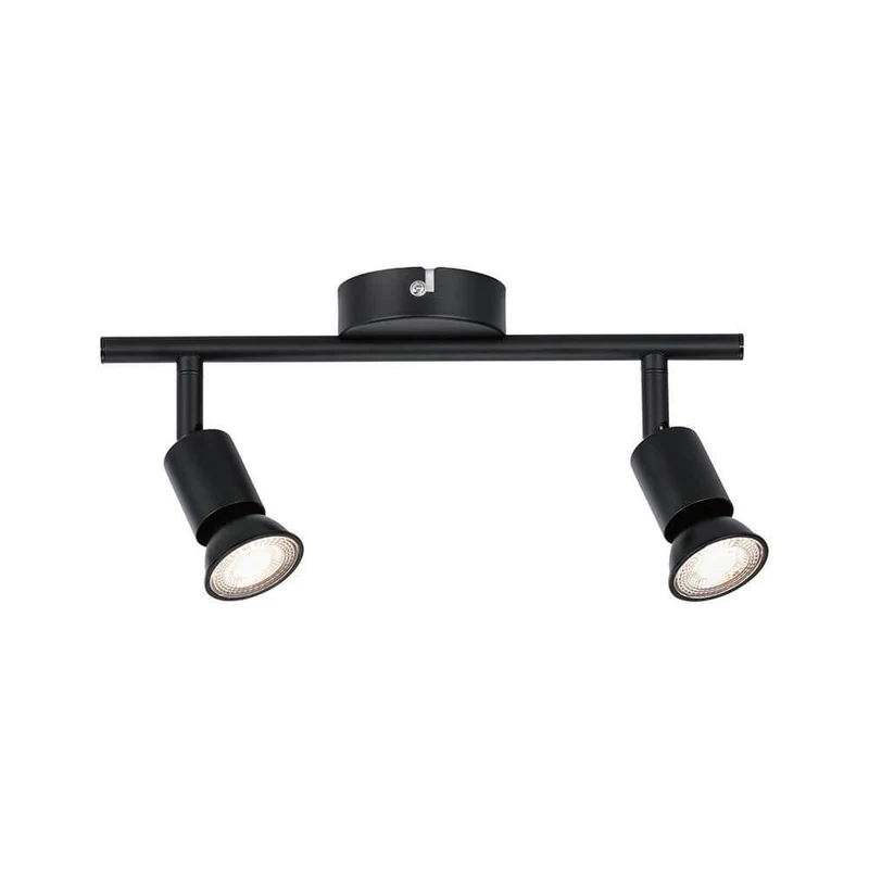 Balken Strahler Carolina 2-flammig Spots Schwarz-Matt
