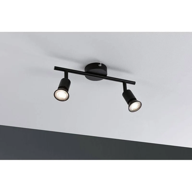 Balken Strahler Carolina 2-flammig Spots Schwarz-Matt