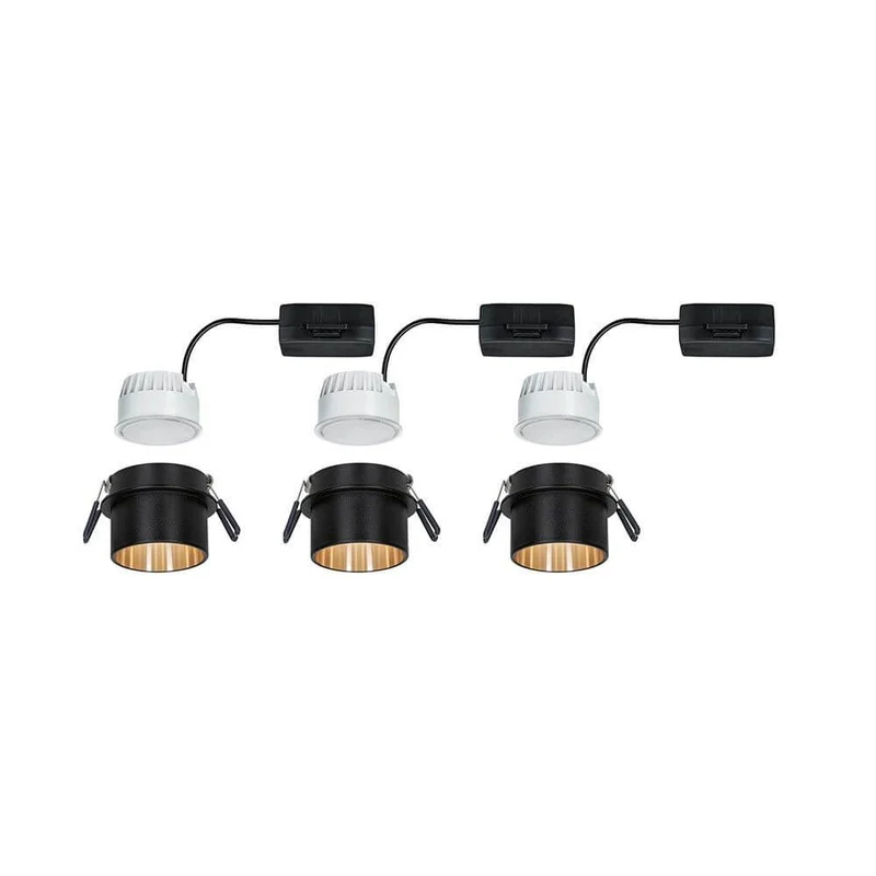 LED Einbauleuchte Stufen-Dimmer Gil Basis-Set 68mm Schwarz-Matt