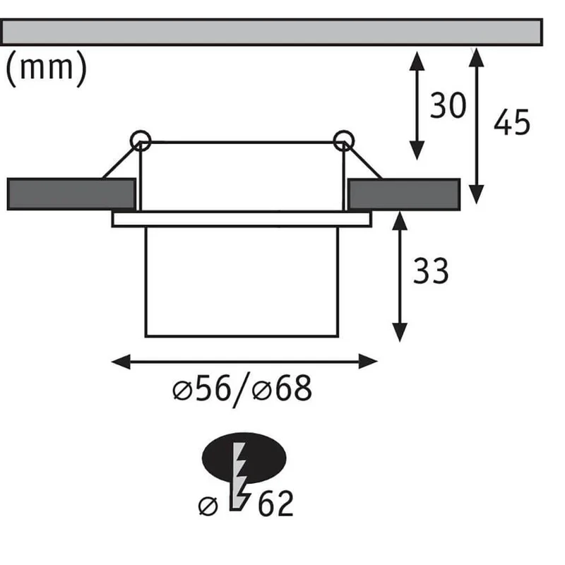 LED Einbauleuchte Gil Schwarz, Weiß IP44