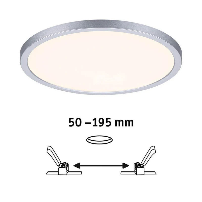 VariFit Areo LED Einbaupanel mit 3-Stufen-Dimmer Ø 23cm Chrom
