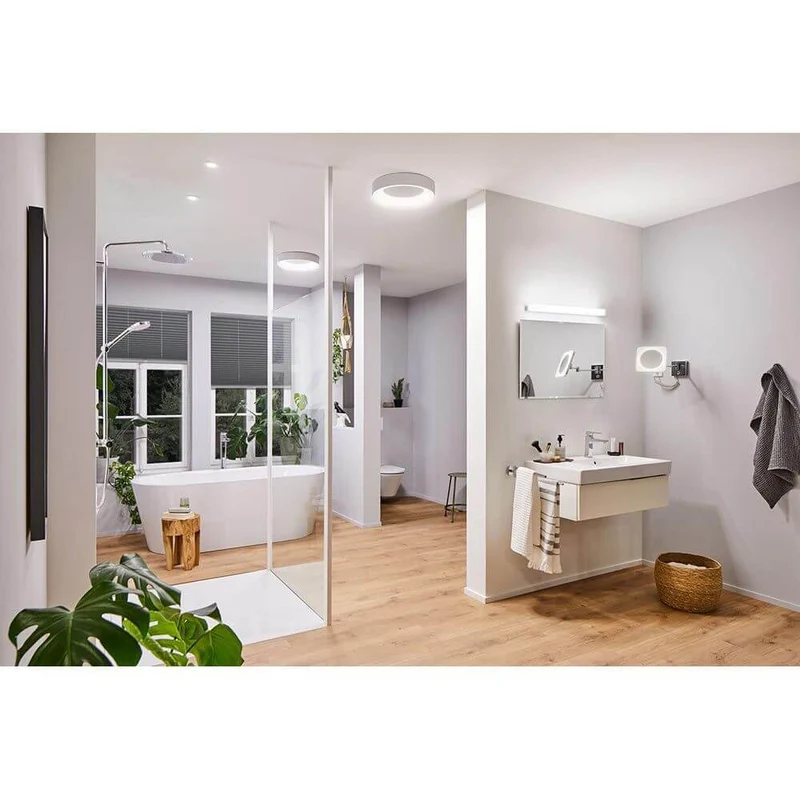 LED HomeSpa Kosmetikspiegel Jora Dim-to-Warm Chrom, Weiß
