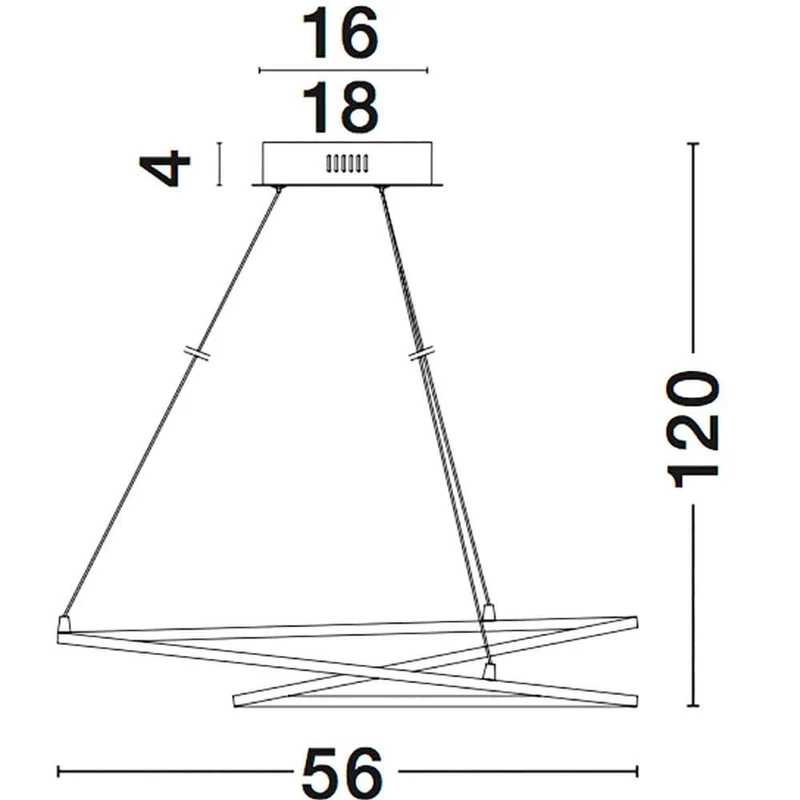 Viareggio LED Hängeleuchte Ø 56cm Metall