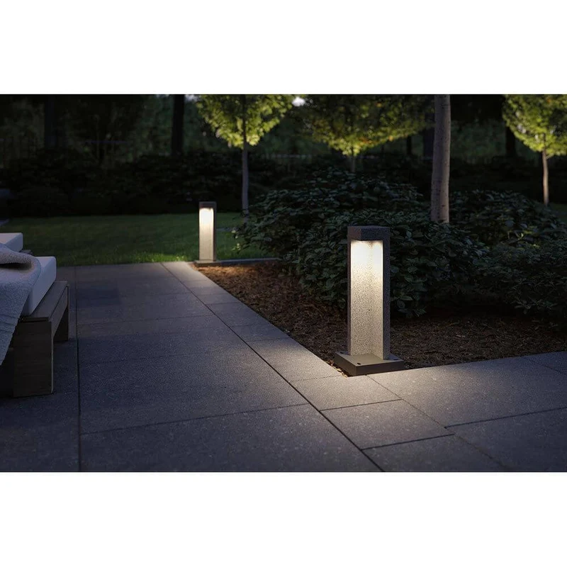 LED Pollerleuchte Concrea Schwarzer Sandstein Beton IP65
