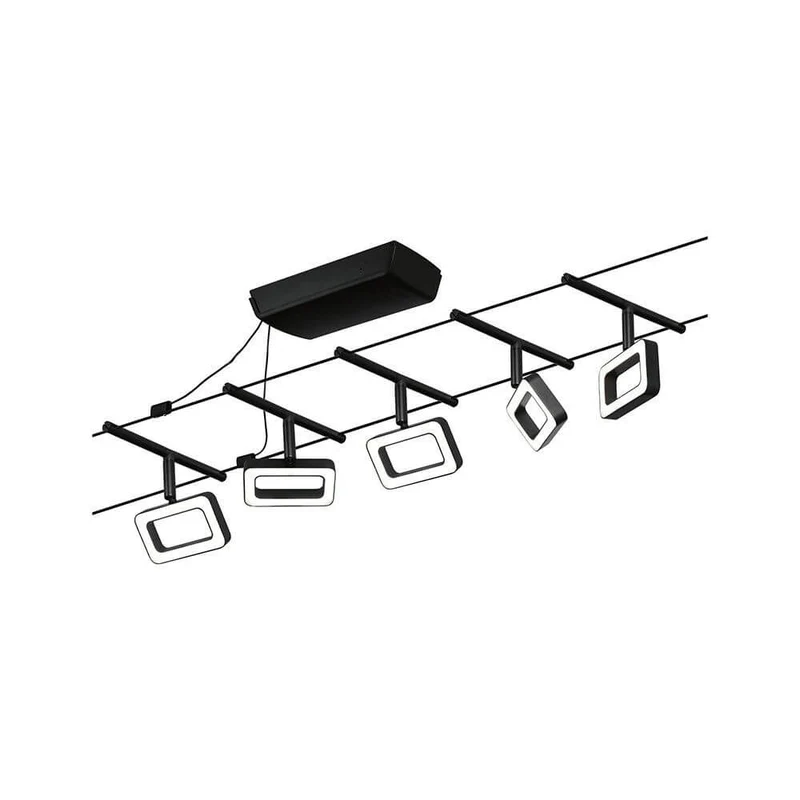 CorDuo LED Seilsystem Frame Basis-Set Schwarz-Matt, Chrom