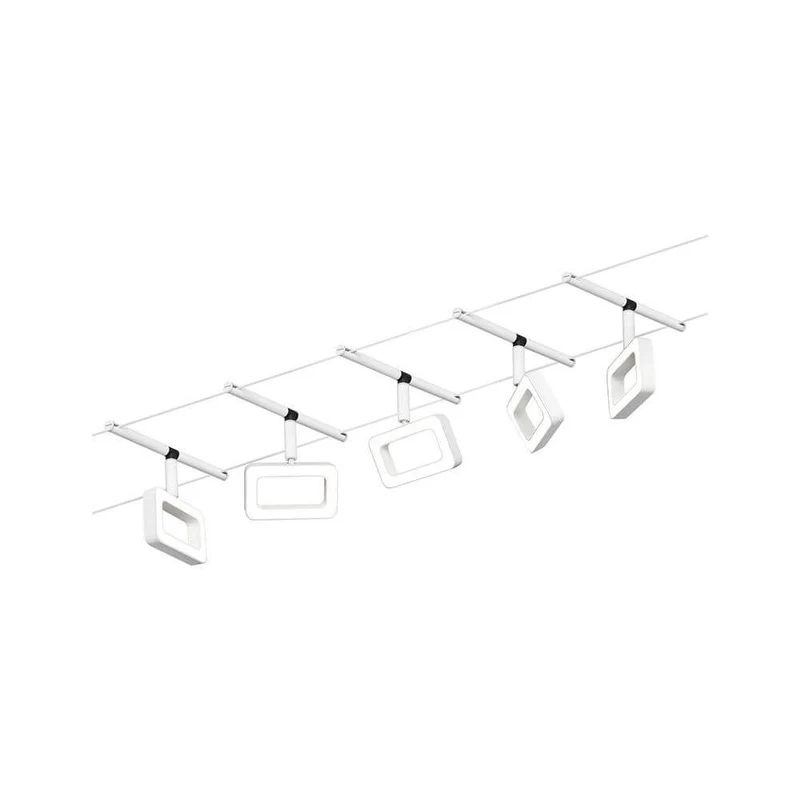 CorDuo LED Seilsystem Frame Basis-Set Weiß-Matt, Chrom