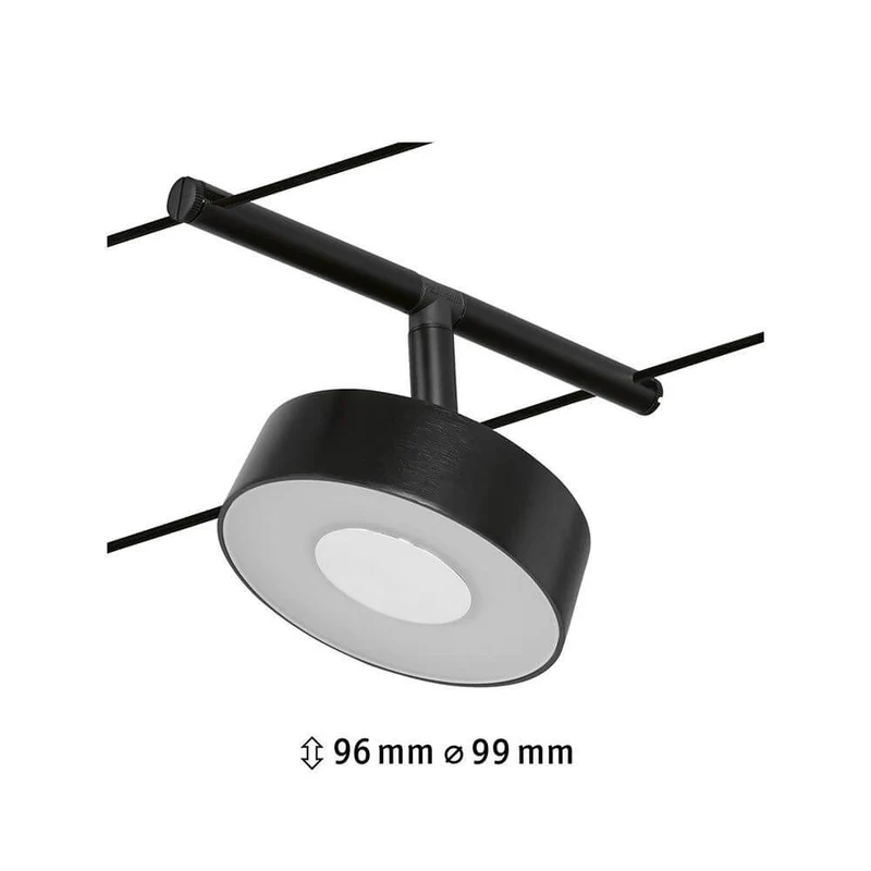 CorDuo LED Seilsystem Circle Einzelspot Schwarz-Matt, Chrom