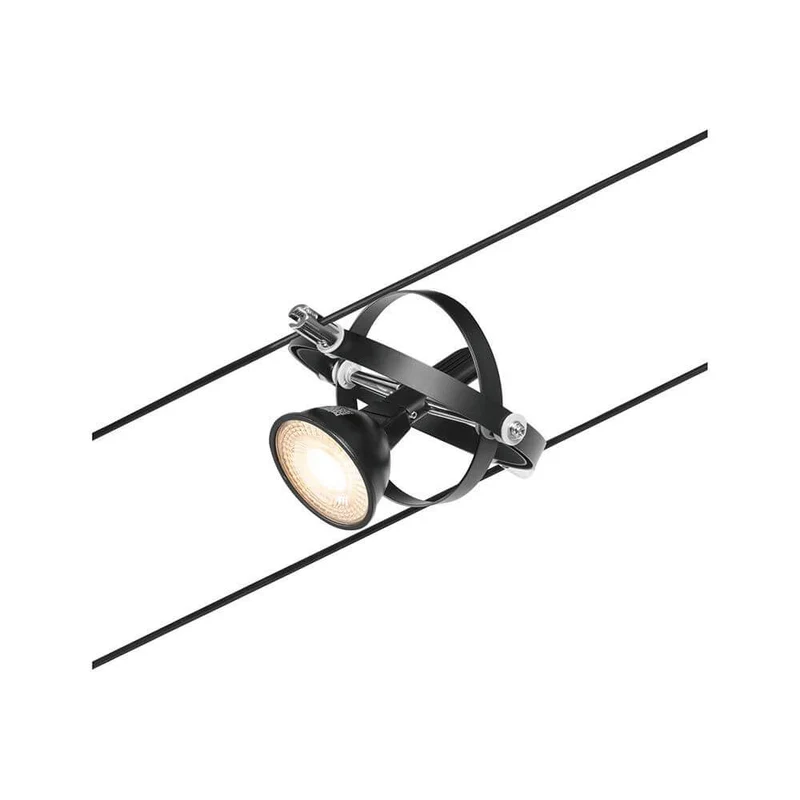 CorDuo Seilsystem Cardan Einzelspot Schwarz-Matt, Chrom