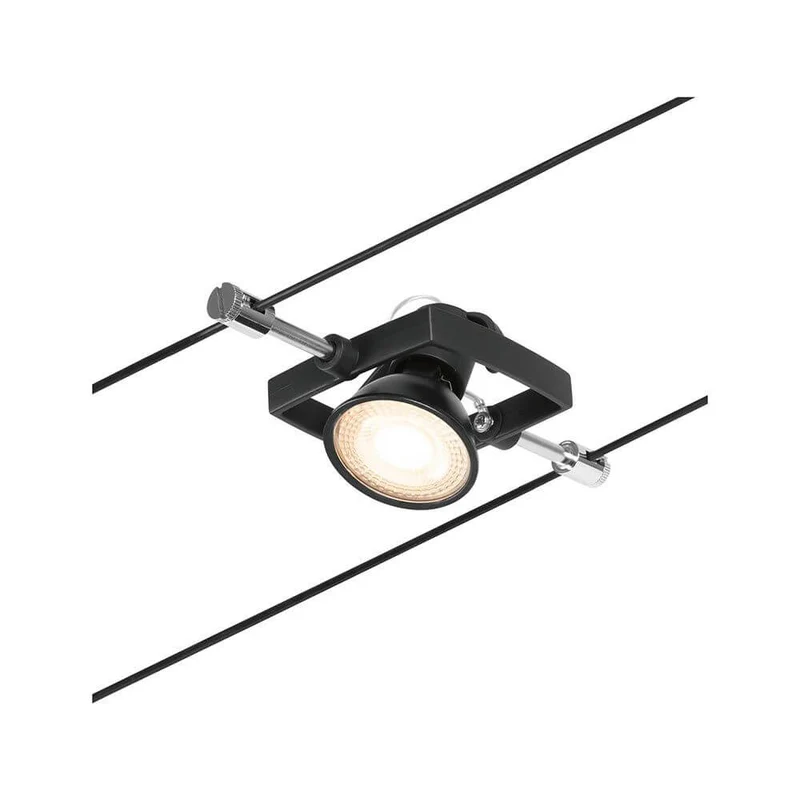 CorDuo Seilsystem Mac II Einzelspot Schwarz-Matt, Chrom
