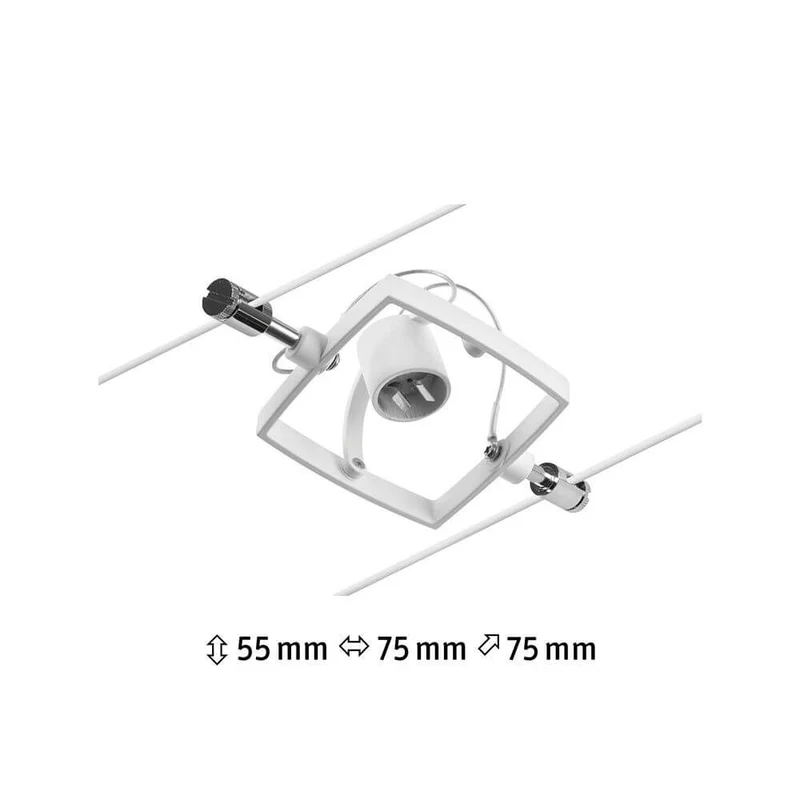 CorDuo Seilsystem Mac II Einzelspot Weiß-Matt, Chrom