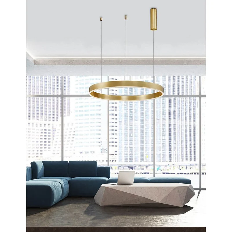 Motif LED Hängelampe Gold