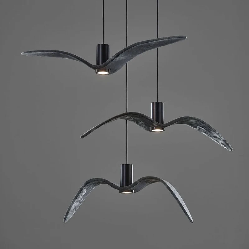 Brokis Hängeleuchte Night Birds senkrechte Flügel 61cm