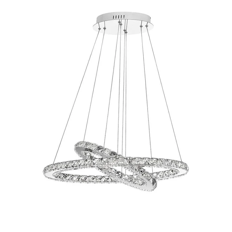 Celine LED Kristall-Hängeleuchte Glas Chrom