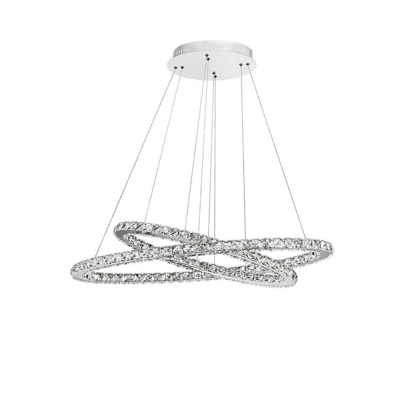 Celine LED Kristall-Hängeleuchte Glas Chrom