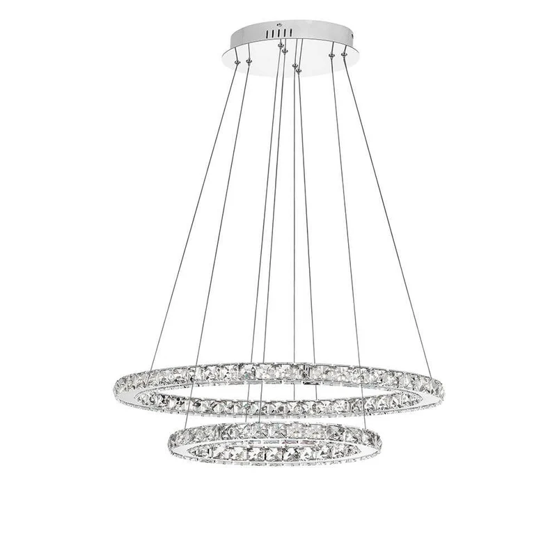 Celine LED Kristall-Hängeleuchte Glas Chrom