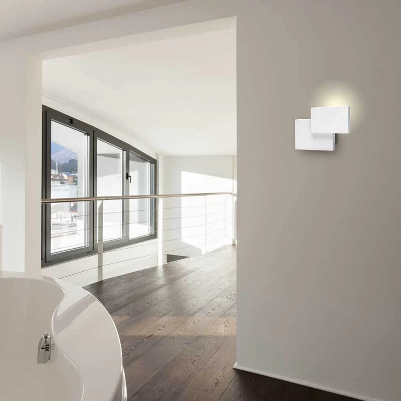 Tahiti Weiß-Matt rechteckige LED-Wandlampe