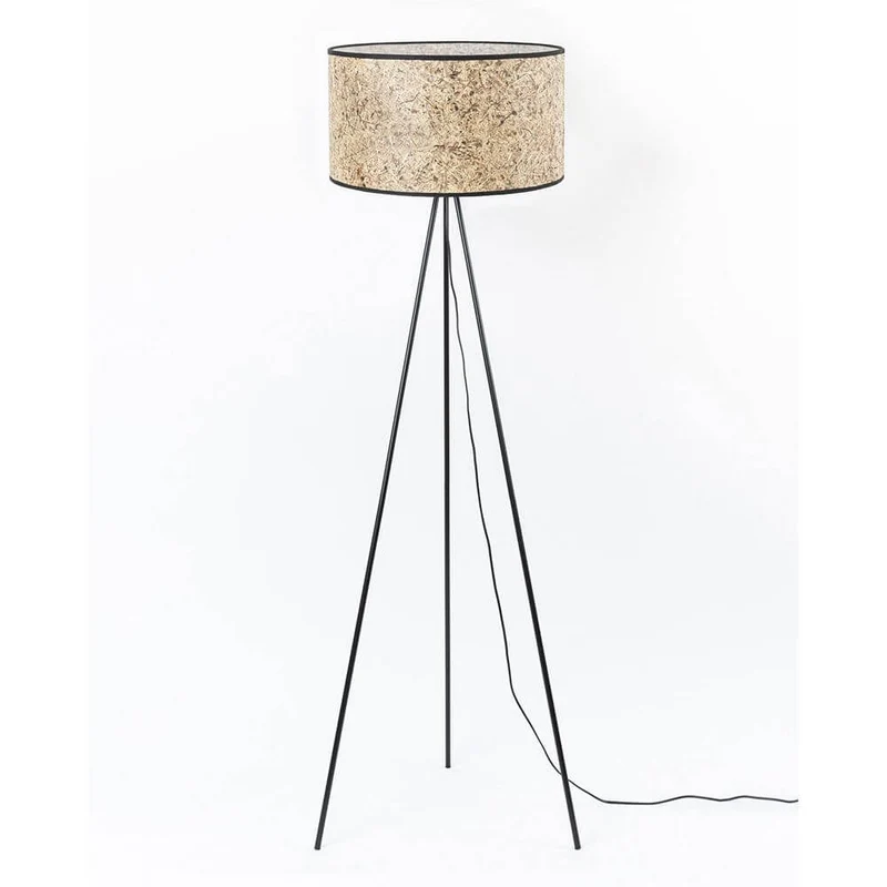 Metall Dreibein-Stehlampe mit Heuschirm