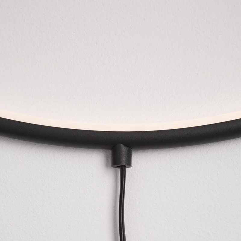 Ring LED-Wandleuchte zum aufhängen Schwarz