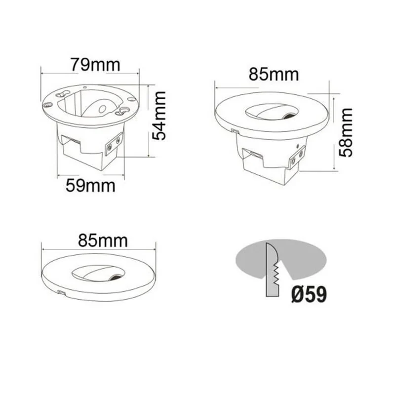 Abdeckung Sys-Wall 68 für LED-Wandeinbaustrahler Eckig 2
