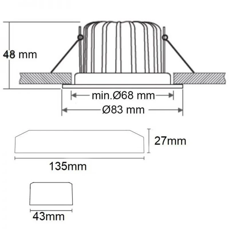 LED-Einbaustrahler Sys-68 10W Dali-Dimmbar 4000K IP65