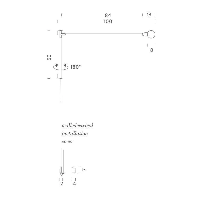 Nemo Potence Pivotante Mini Wandlampe 100cm
