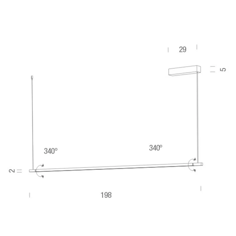 Nemo Linescapes Horizontal 200 LED Hängeleuchte drehbar