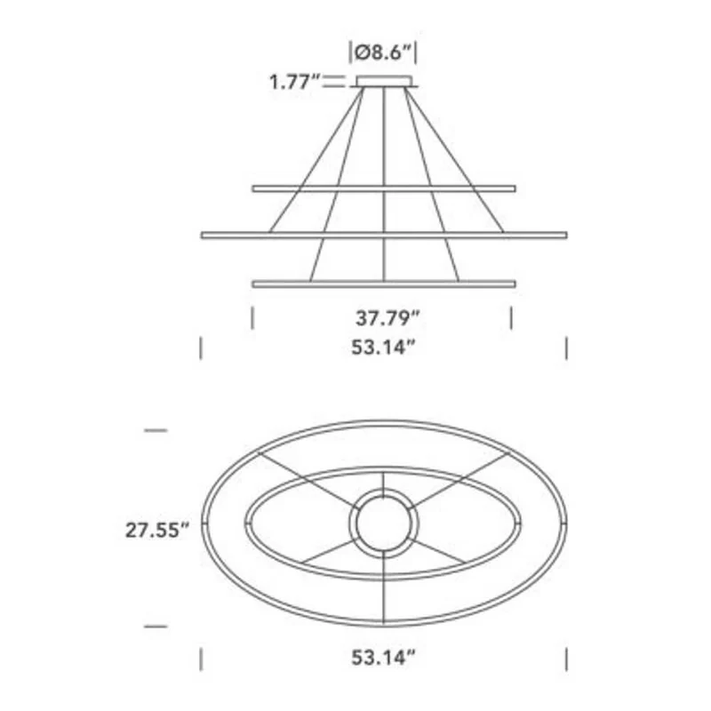 Nemo Ellisse Triple LED Hängelampe 3 Ringe