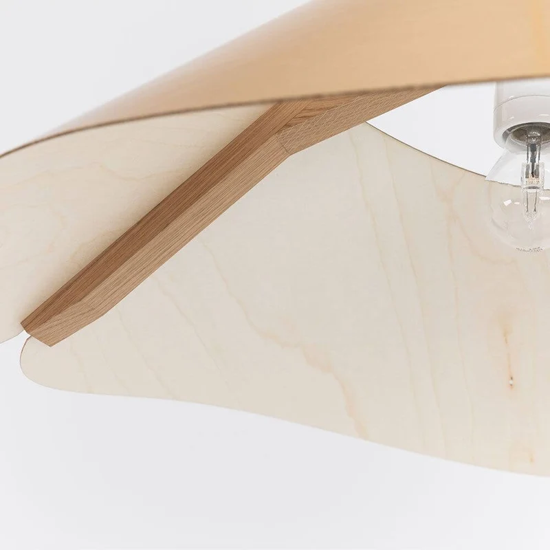 Holz Hängelampe mit Schirm Ø 62cm Konisch