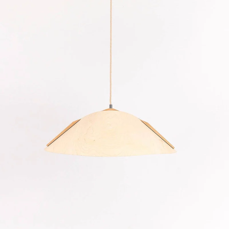 Holz Hängelampe mit Schirm Ø 62cm Konisch