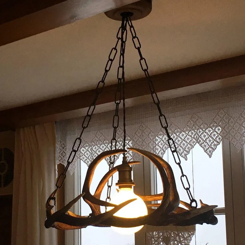 Geweih Chalet Pendellampe Ø 50cm