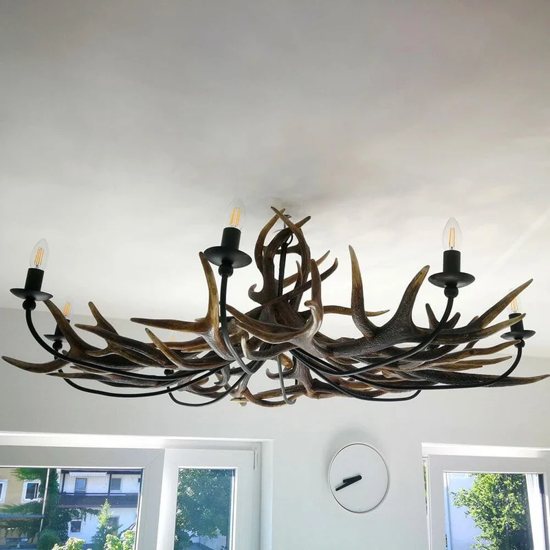 Rothirsch Chalet Geweih Deckenlampe Ø 120cm