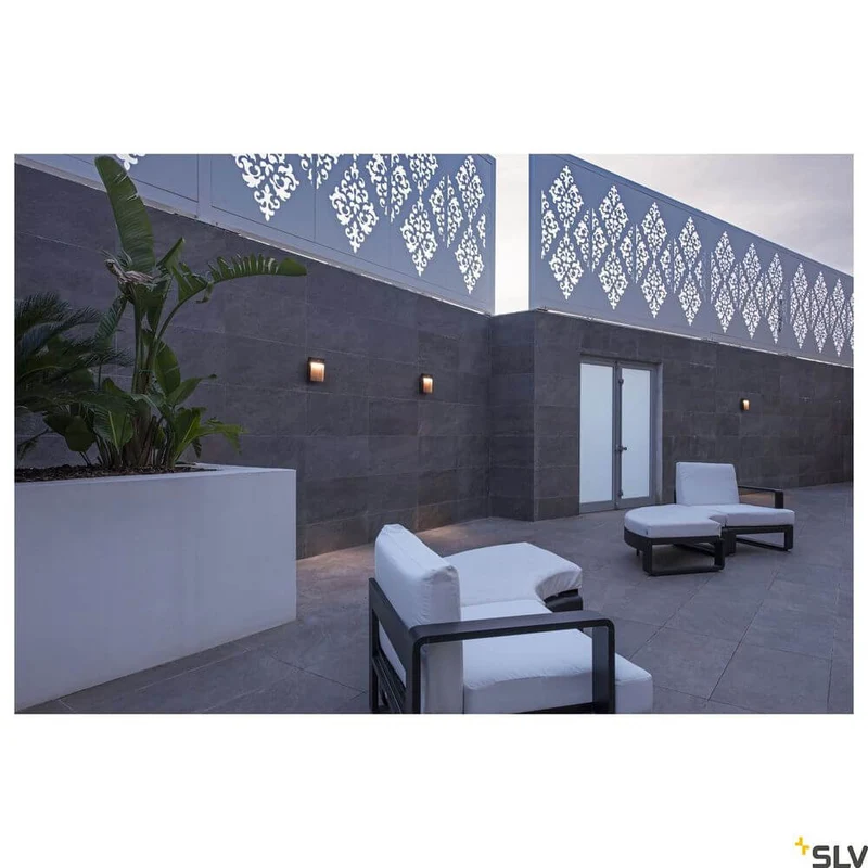 Flatt Sensor LED Outdoor-Wandlampe 3000K Anthrazit, Braun