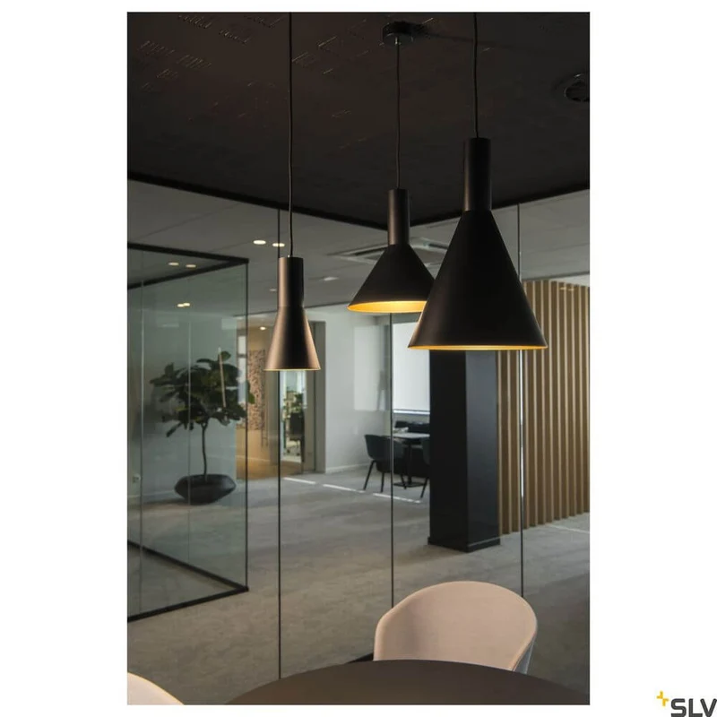Phelia 130 E27 Pendellampe Schwarz, Gold