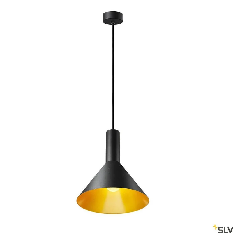 Phelia 275 E27 Pendellampe Schwarz, Gold