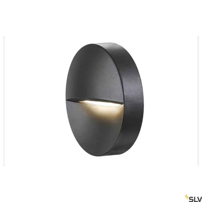 Downunder Out Round LED Wandeinbaulampe Anthrazit 3000K