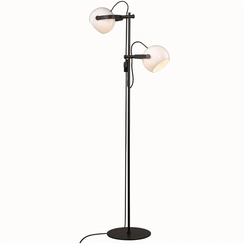 D.C GULVLAMPE 2 ARME OPAL/EG/SORT