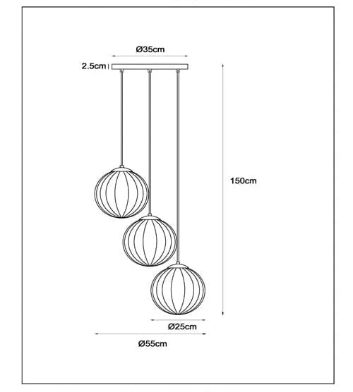 Suspension 3 Lampes Pour Cuisine