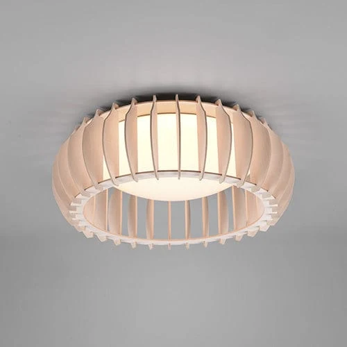 Plafonnier Led Rond Bois