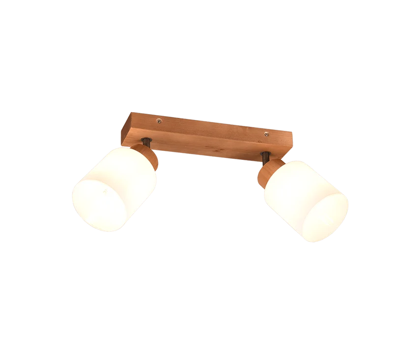 Plafonnier Spot Blanc Et Bois