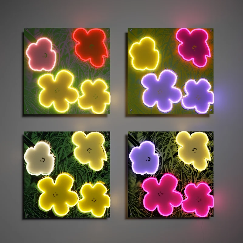 Flowers Deluxe by Andy Warhol - signe en néon LED