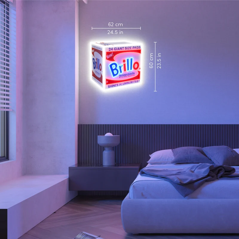 Brillo Box by Andy Warhol - signe en néon LED
