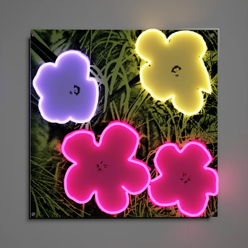 Flowers by Andy Warhol - signe en néon LED
